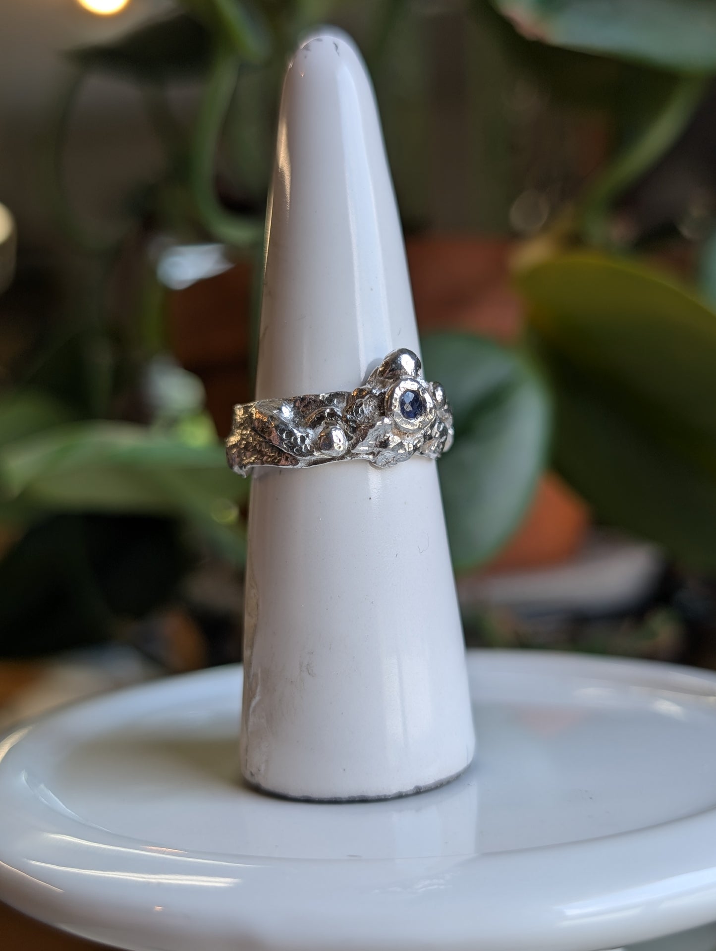 Deep Blue Burma Sapphire ring