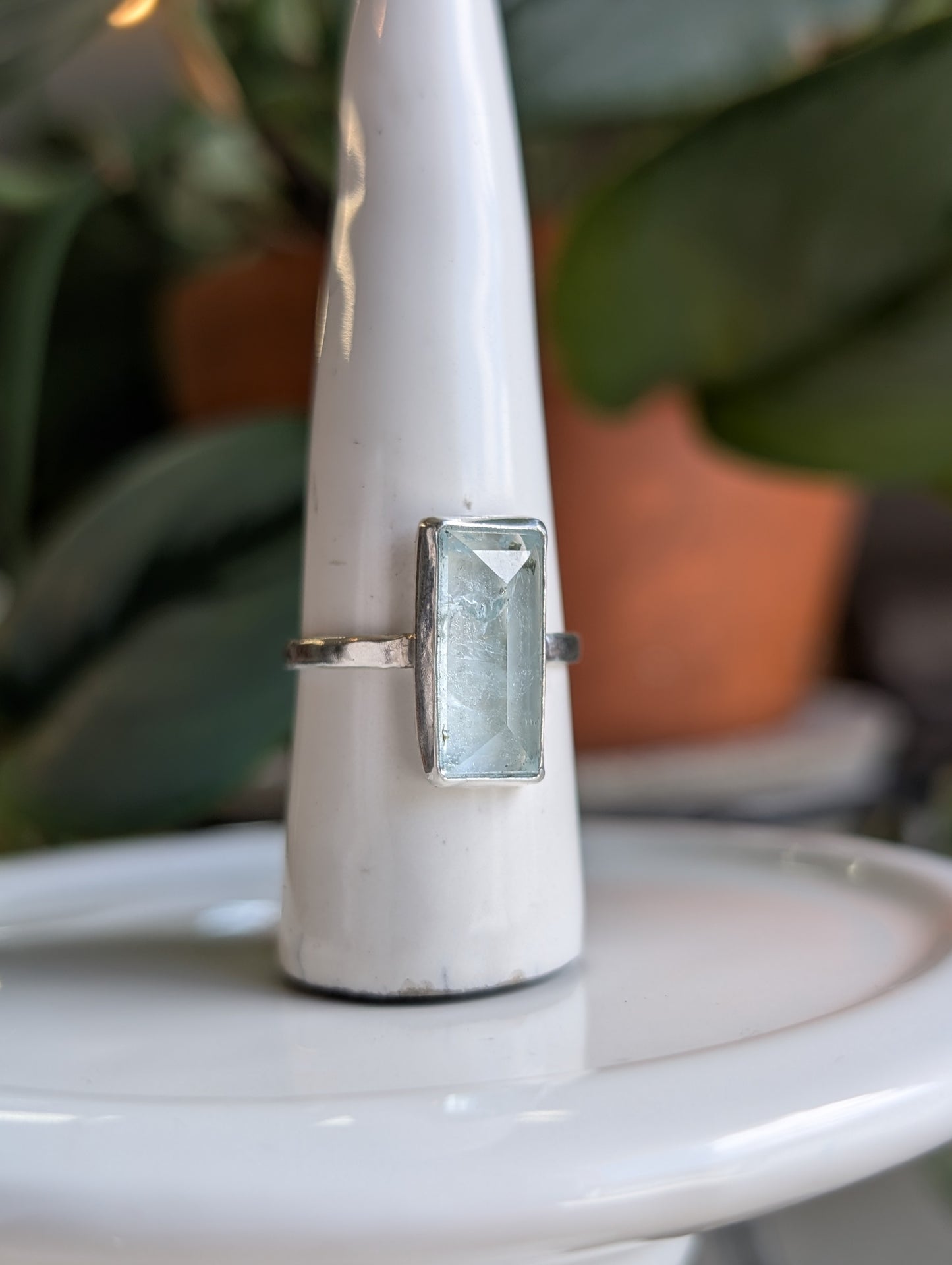 Aquamarine baguette Ring