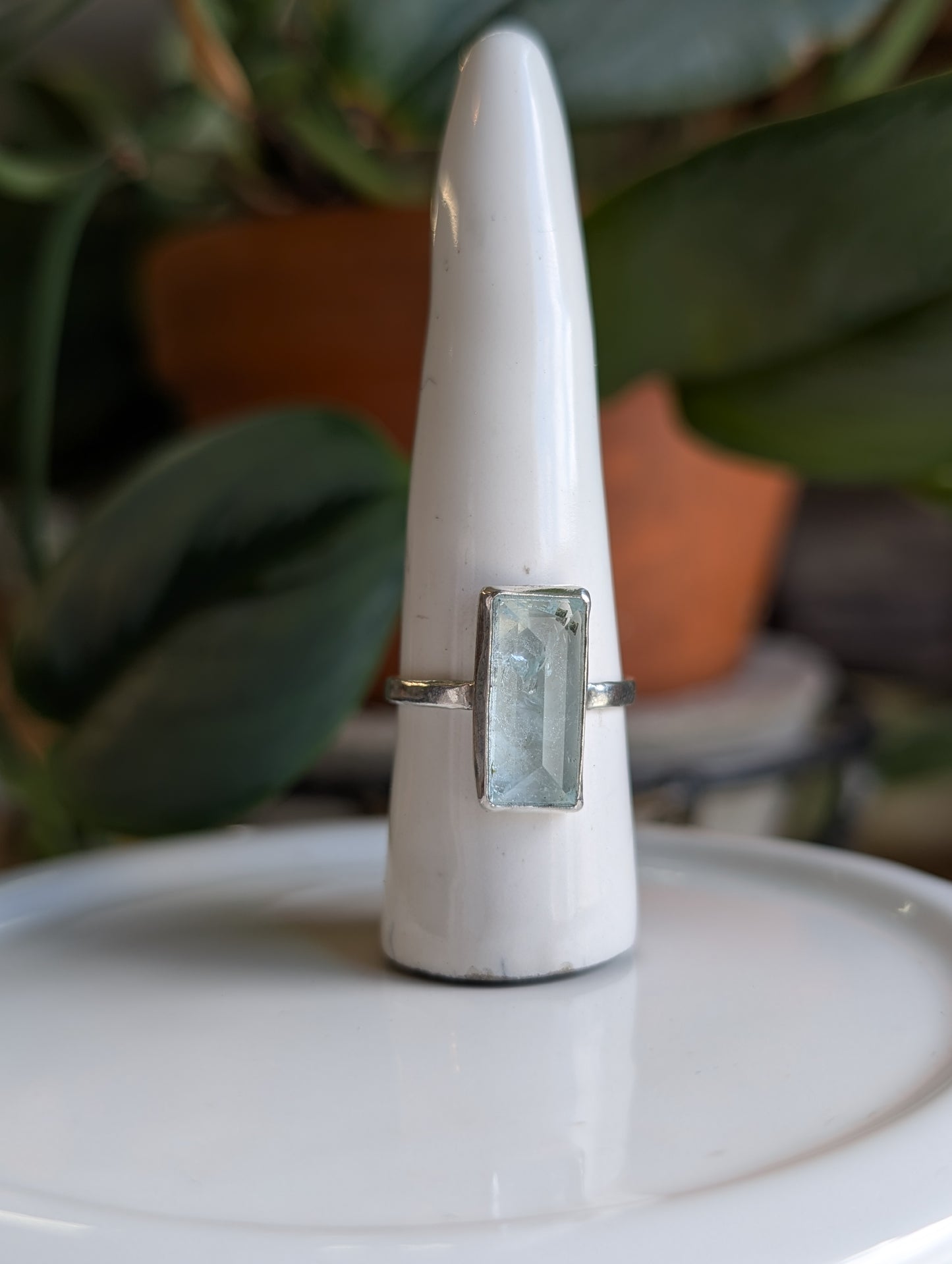 Aquamarine baguette Ring