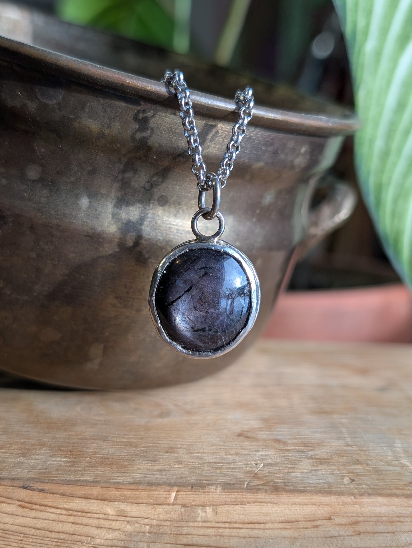 Chunky Star cut ruby pendant