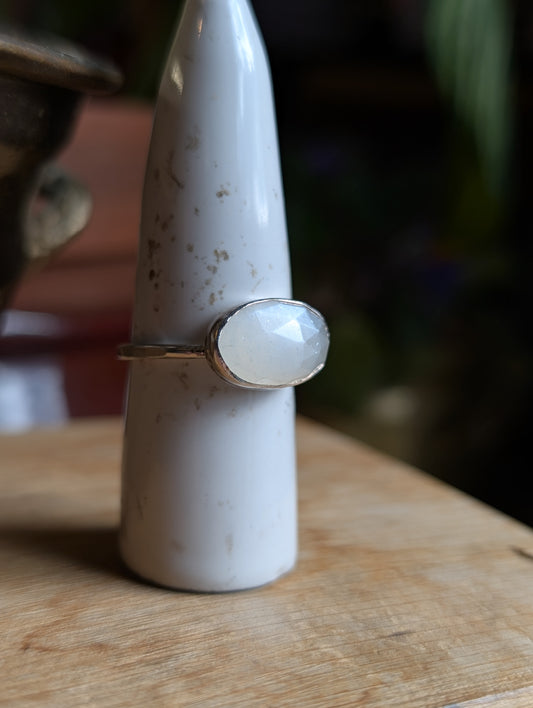 White Moonstone ring