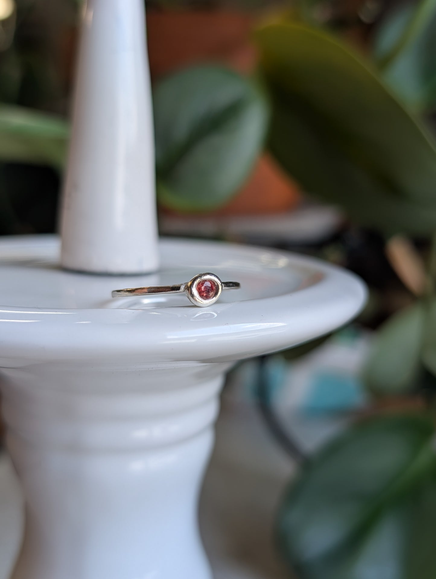 Sunset Orange Burma Sapphire ring