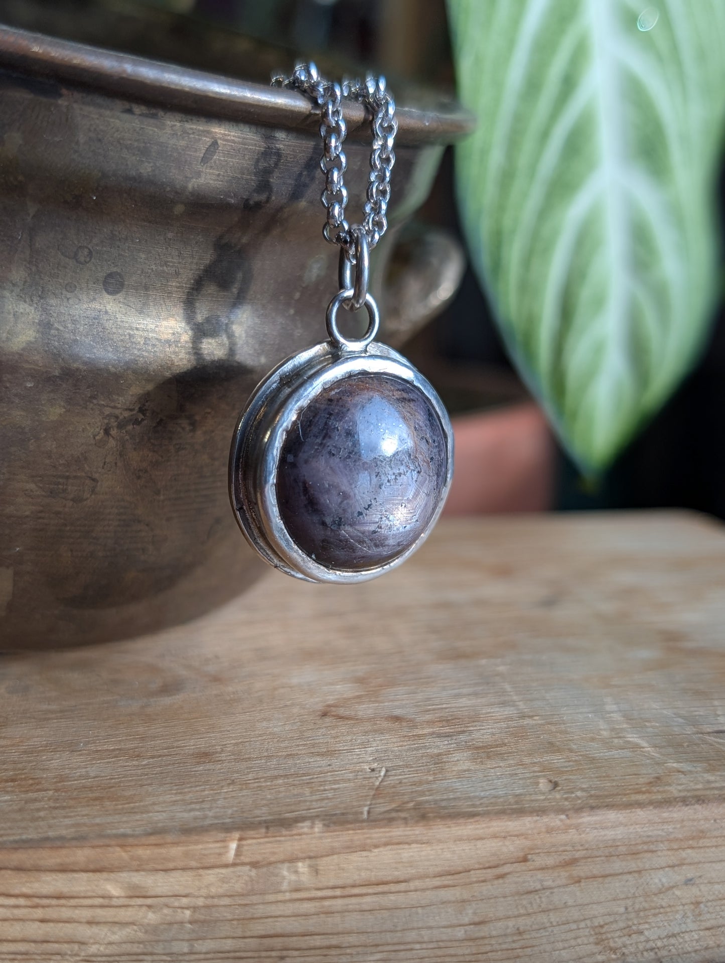 Chunky Star cut ruby pendant
