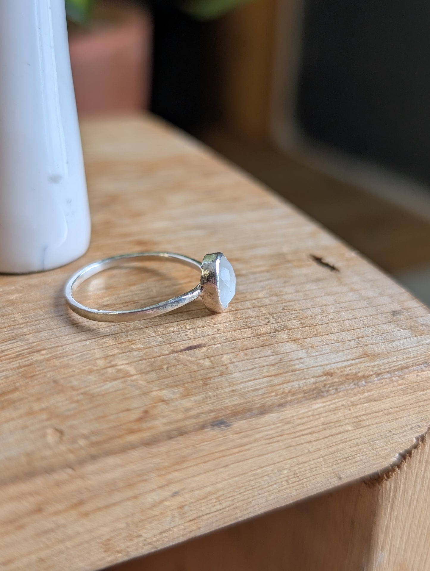 White Moonstone ring