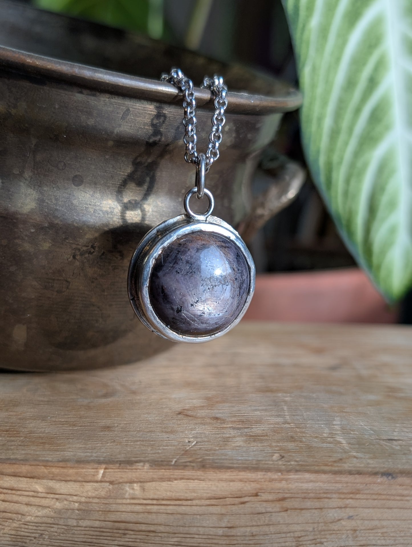 Chunky Star cut ruby pendant