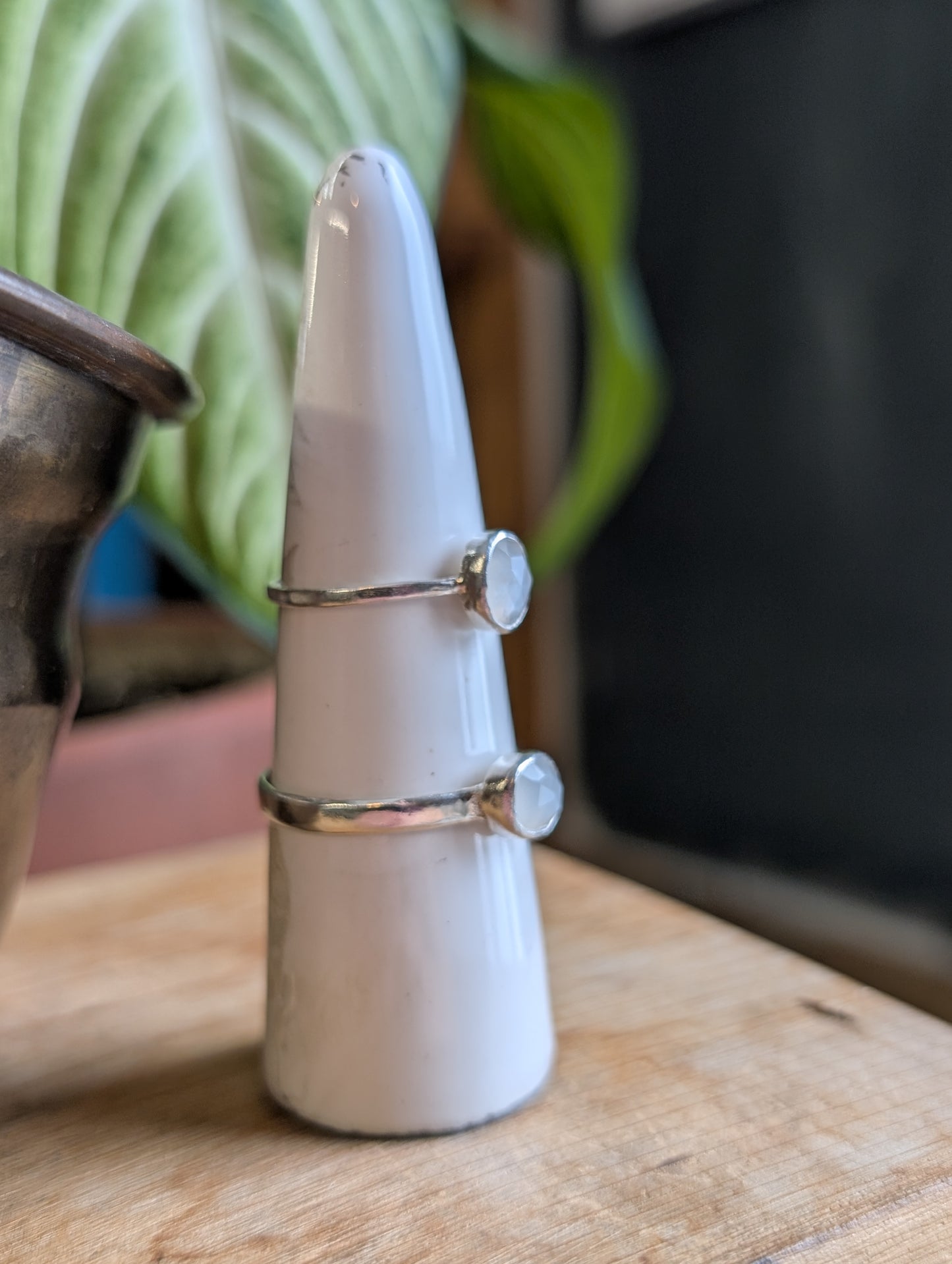 White Moonstone ring