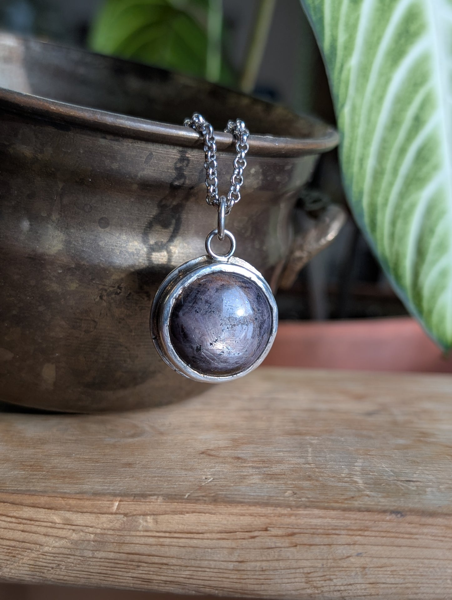 Chunky Star cut ruby pendant