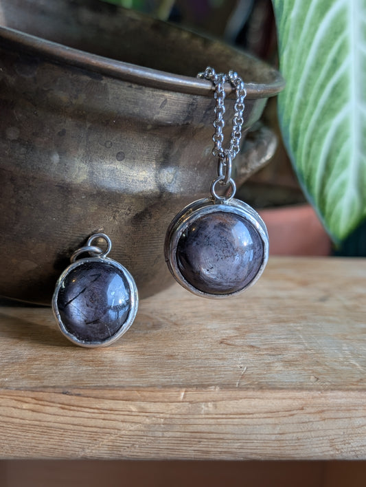Chunky Star cut ruby pendant