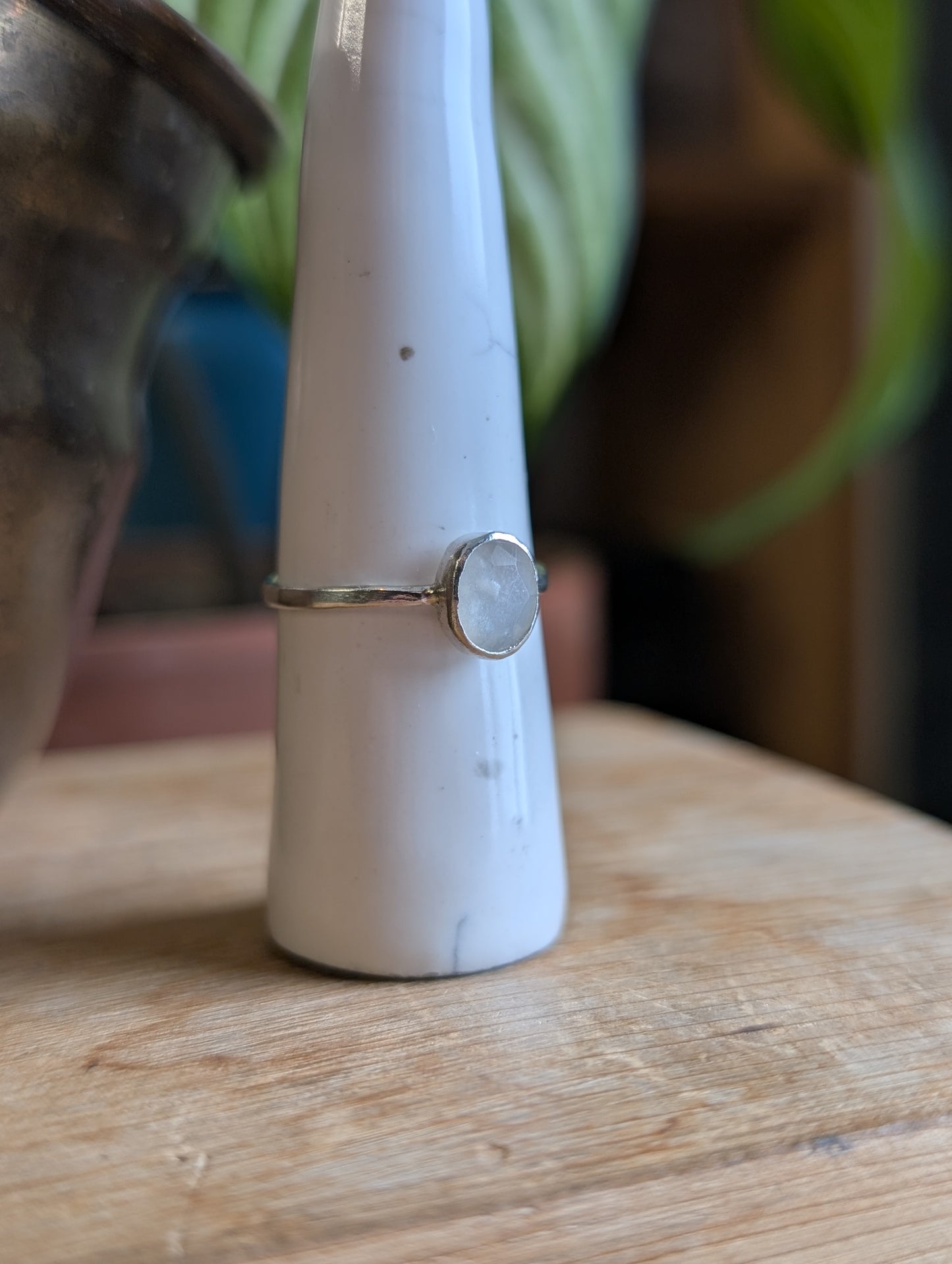 White Moonstone ring