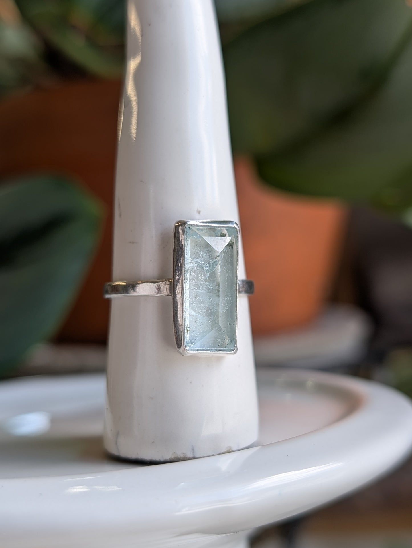 Aquamarine baguette Ring
