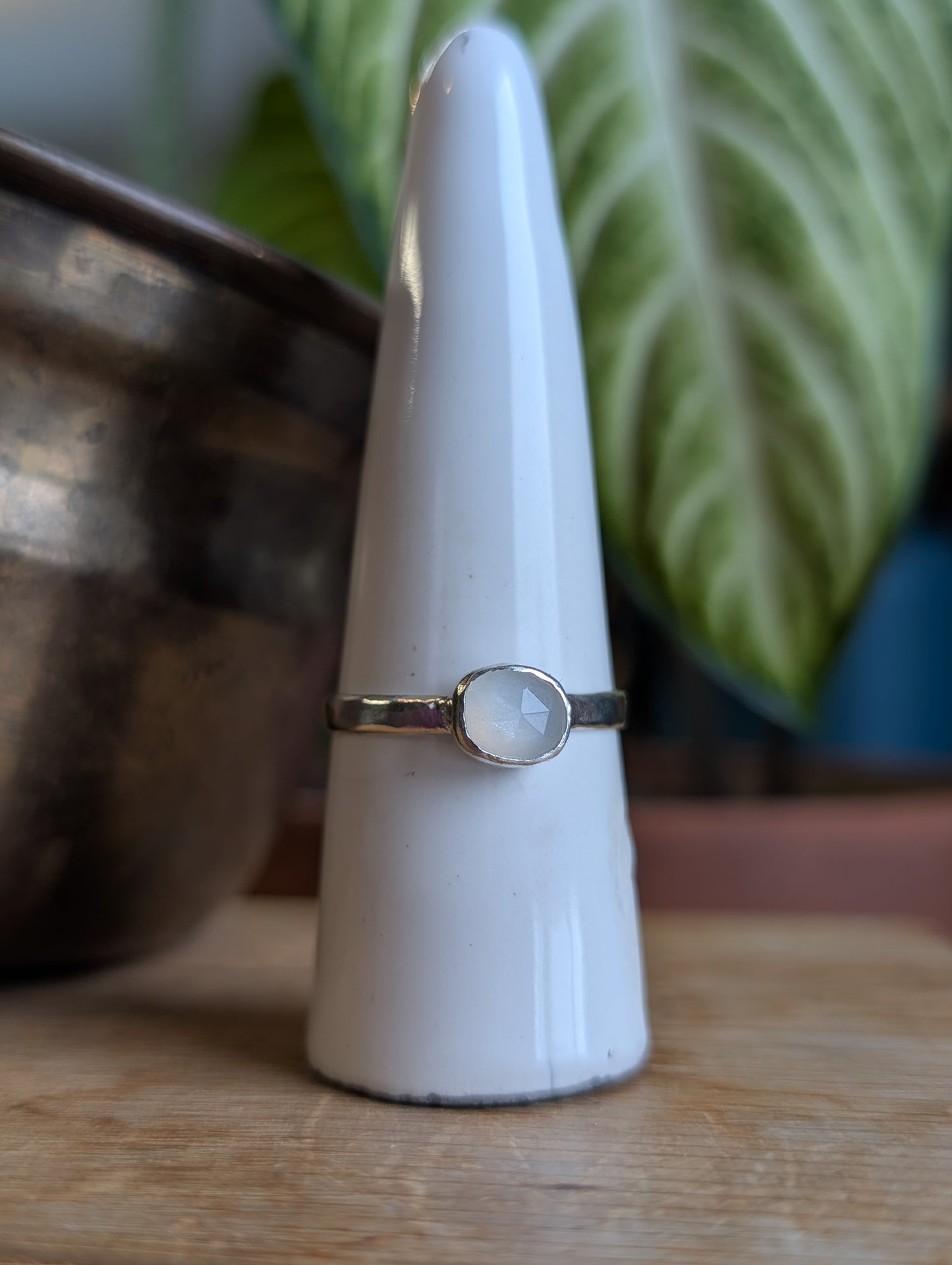 White Moonstone ring