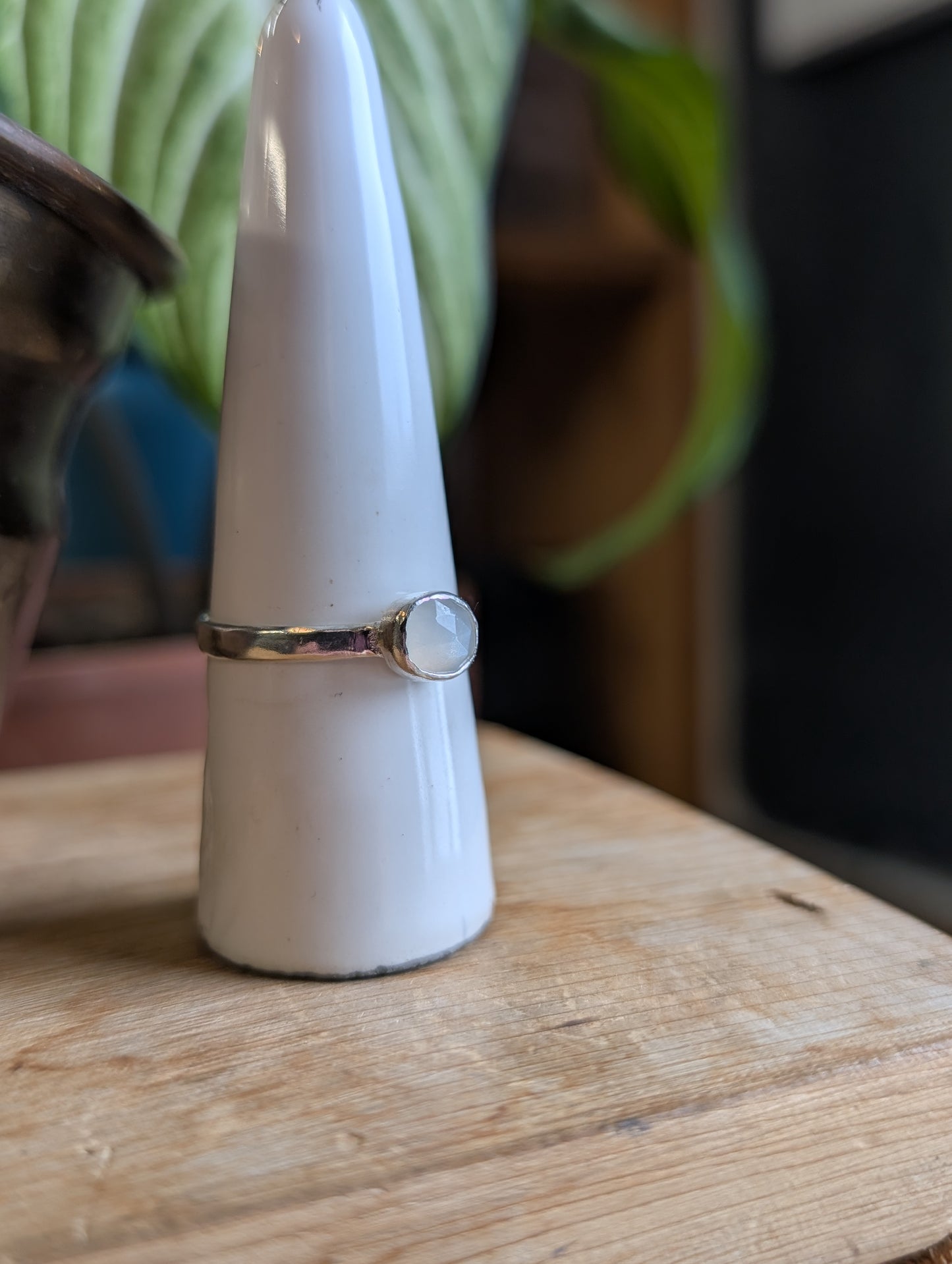 White Moonstone ring