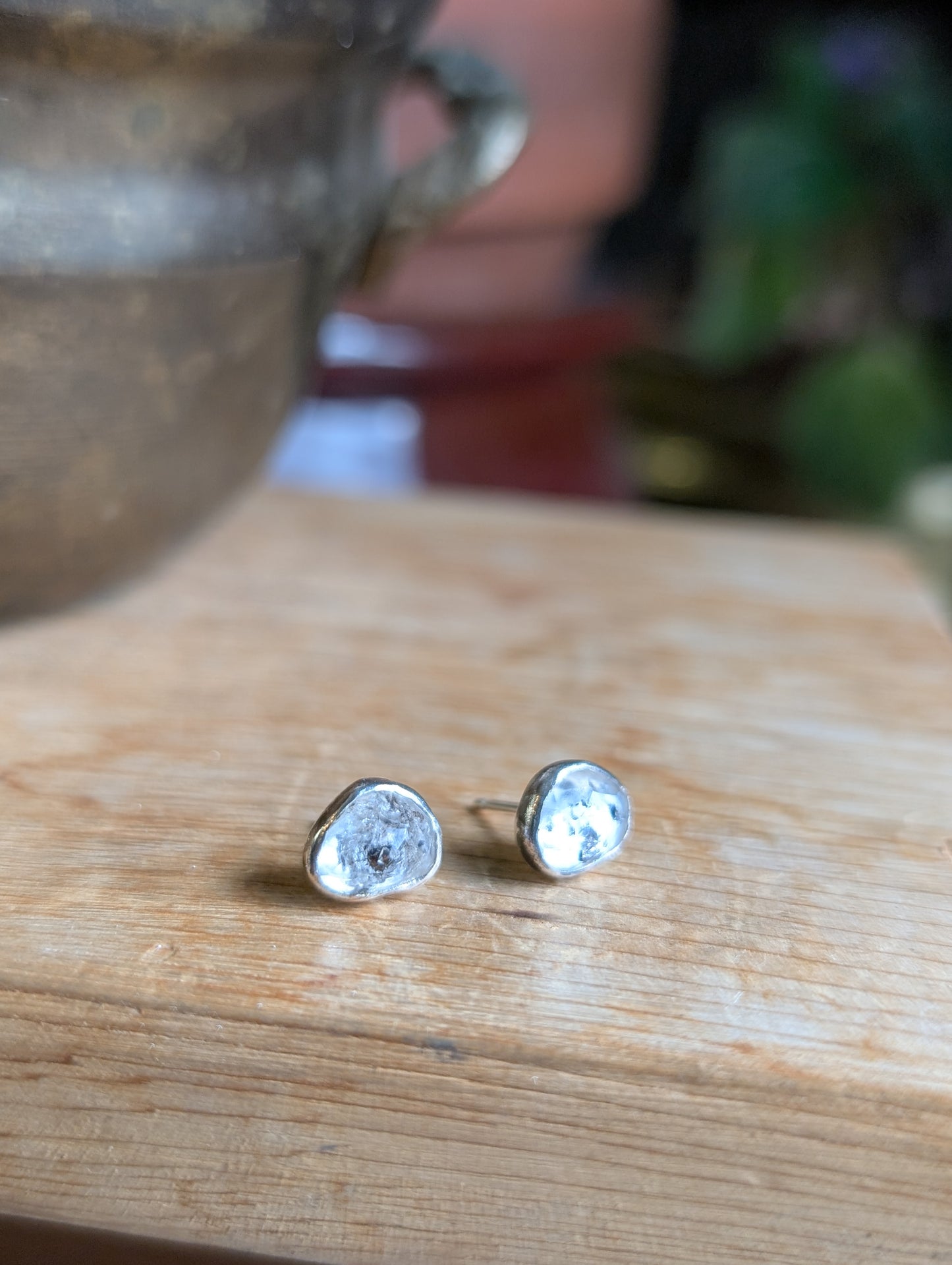 Herkimer Diamond ear studs