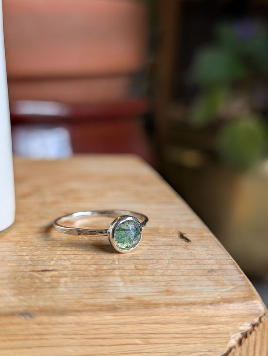 Moss agate ring