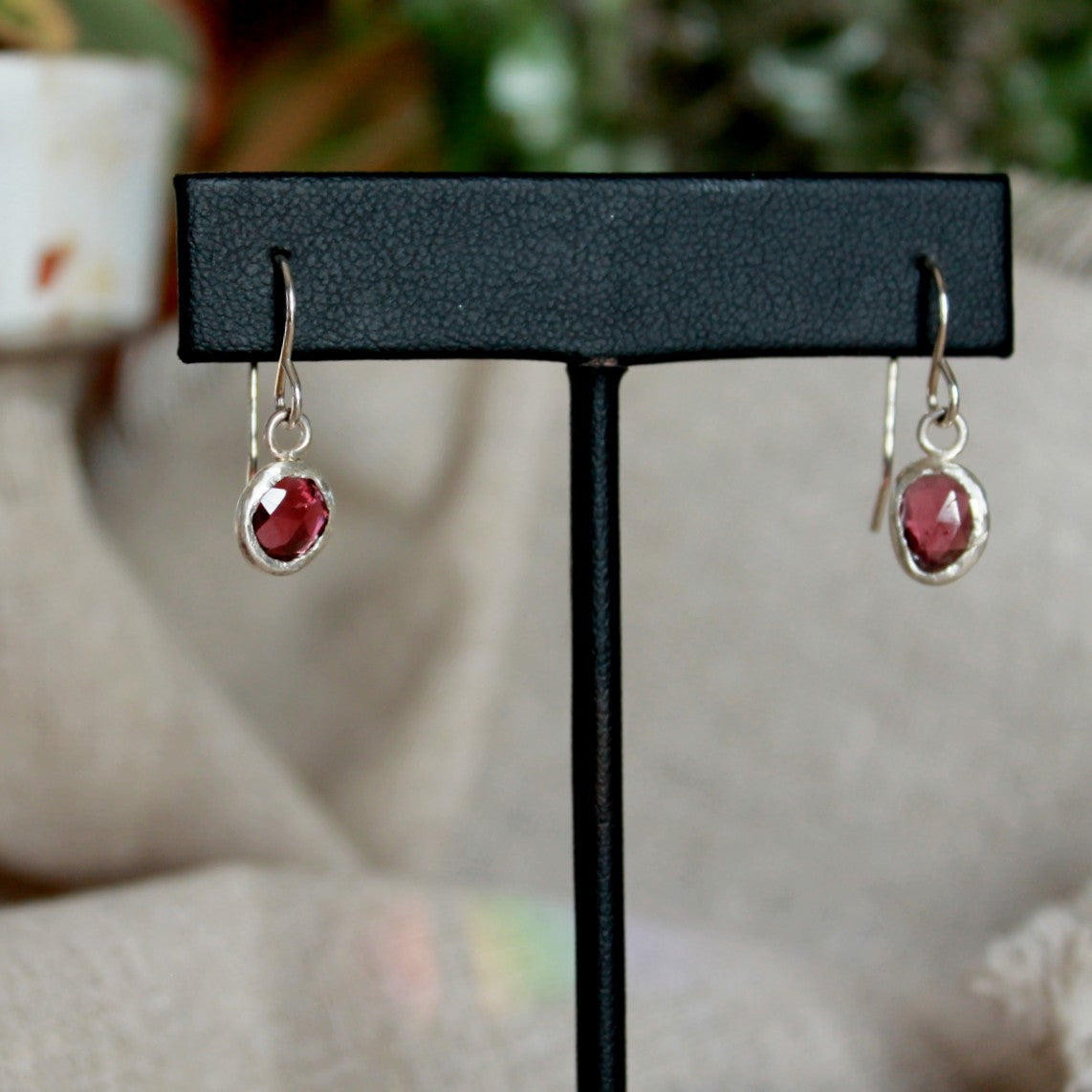 Boucles d'oreilles Grenat