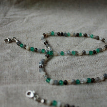 Load image into Gallery viewer, Rosary beaded Necklace and Bracelet- green onyx