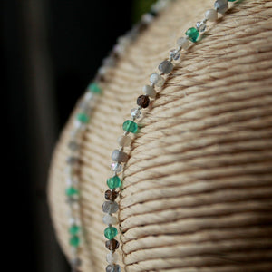 Collier et bracelet de perles chapelet - onyx vert