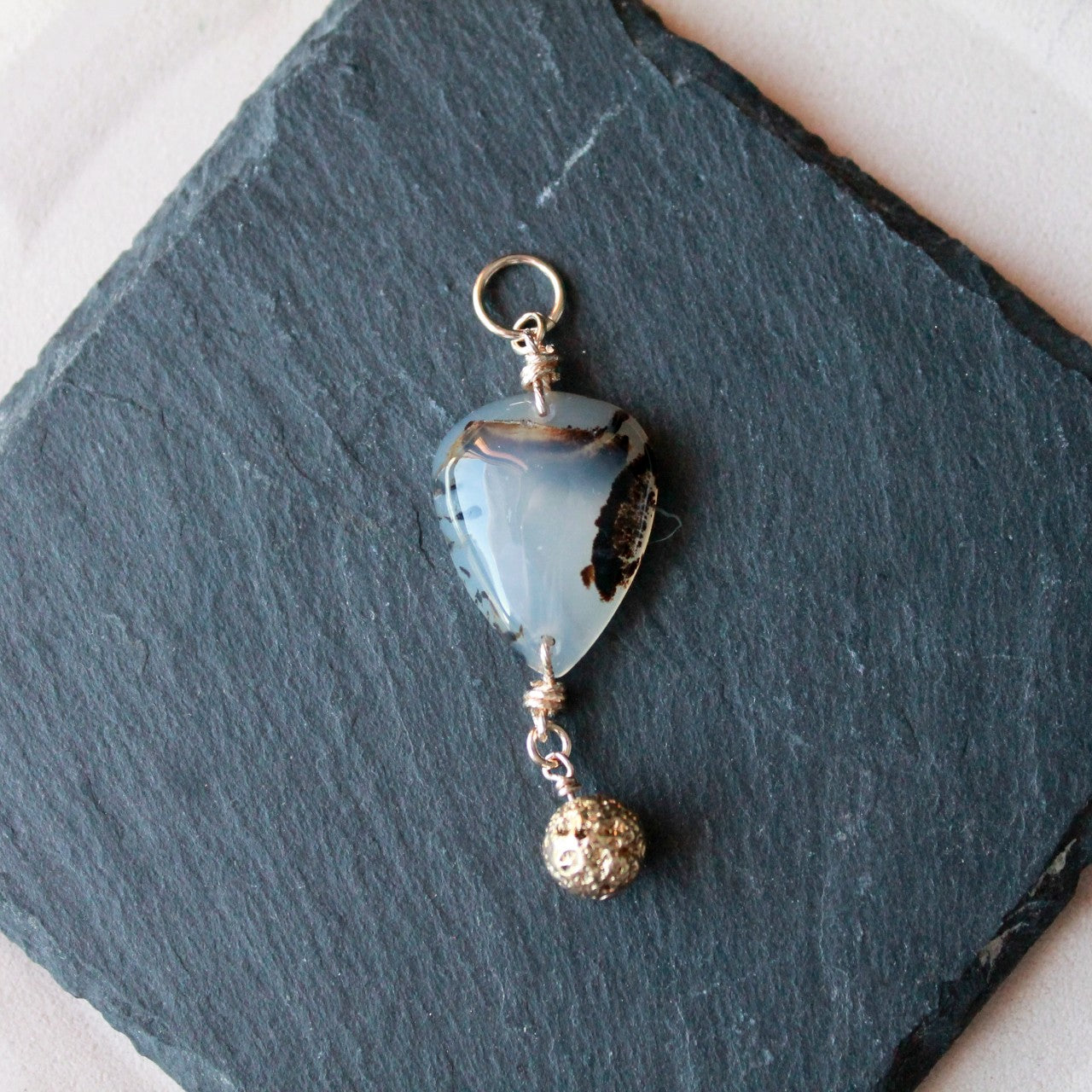 Pendentif agate mousse du Montana