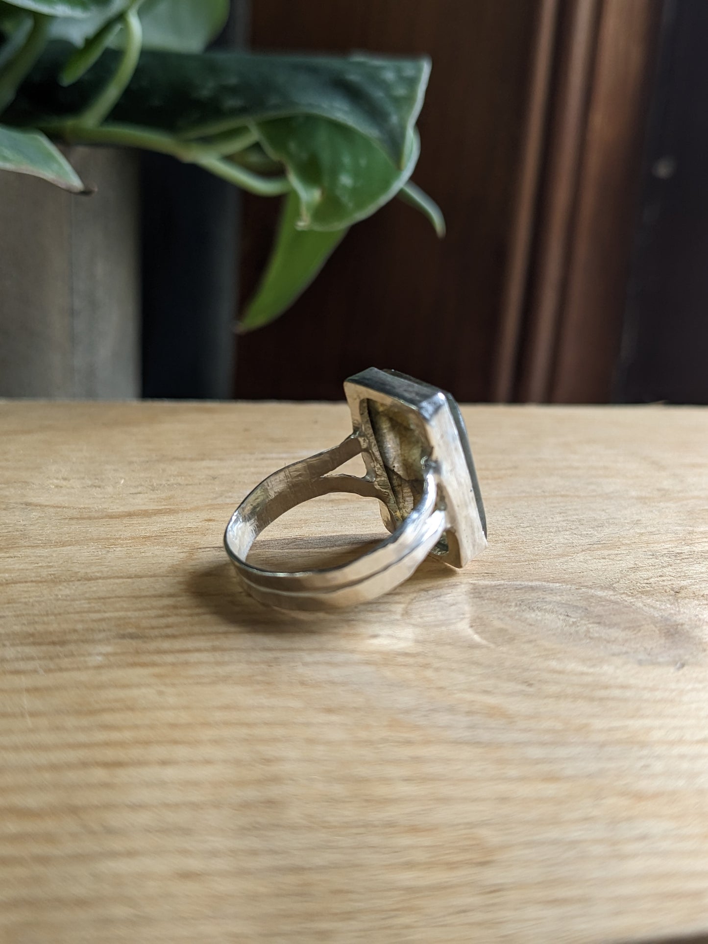 Labradorite Ring - Rectangle open back