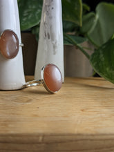 Load image into Gallery viewer, Peach Moonstone Ring - pink undertones