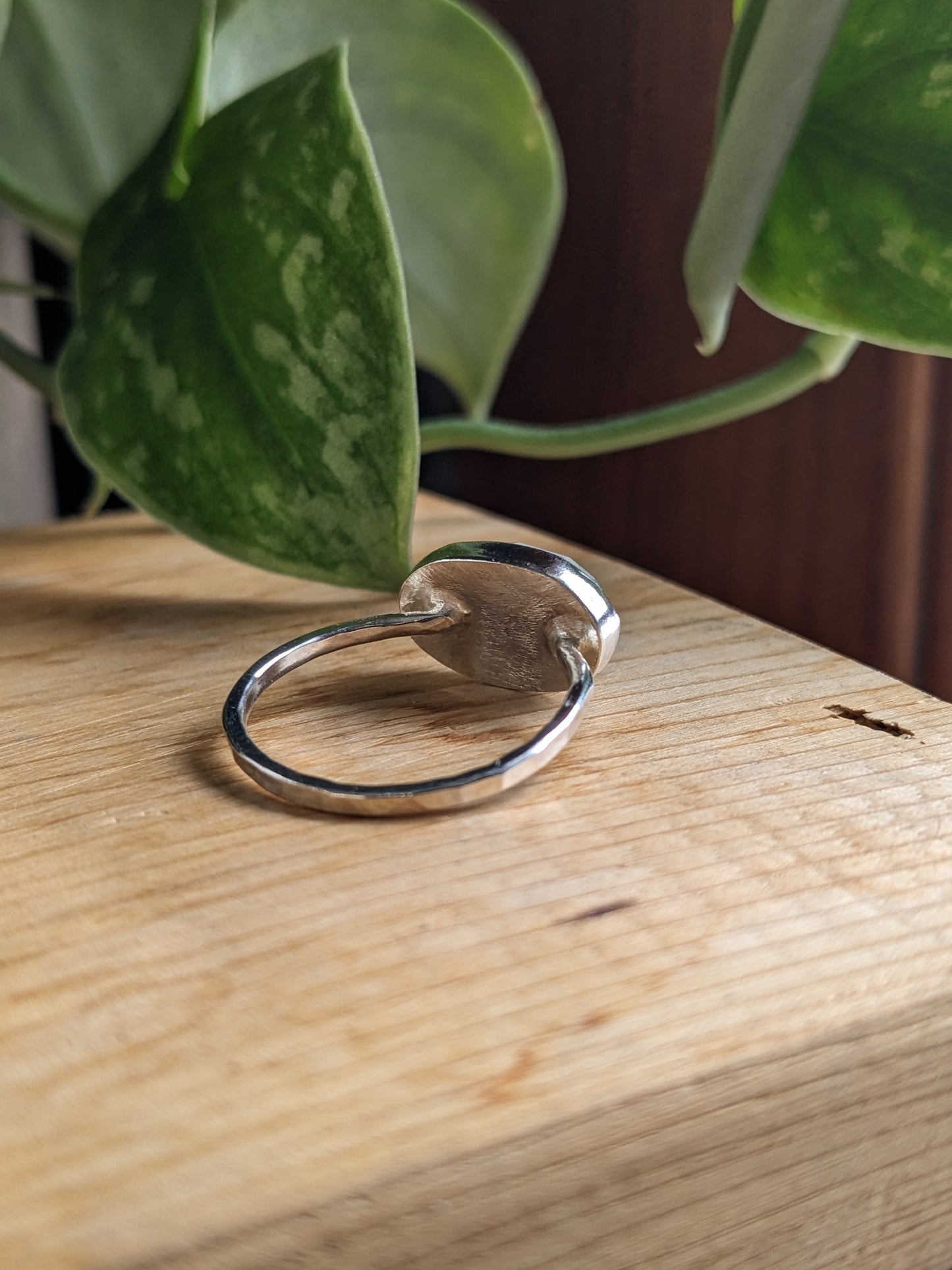 White Moonstone Ring - horizontal