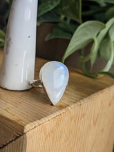 Load image into Gallery viewer, Rainbow Moonstone Ring - large tear drop