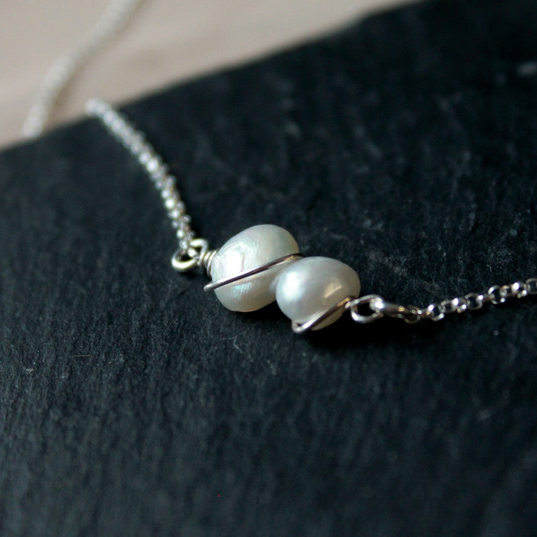 Two pearls One Shell Necklace