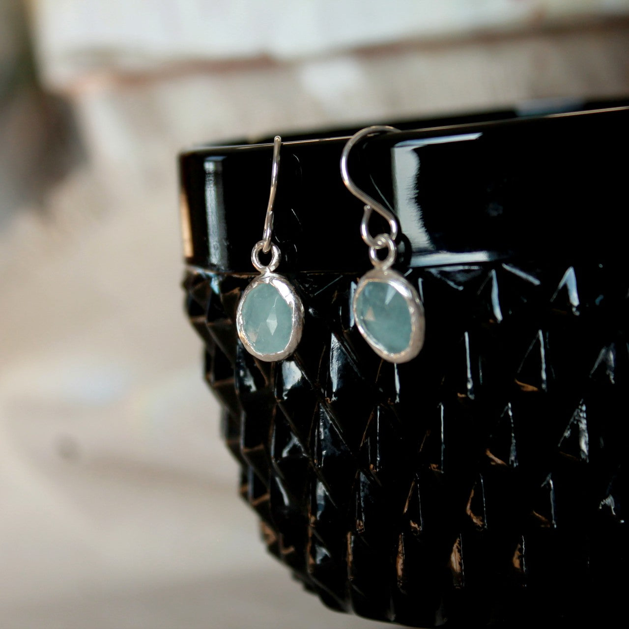 Boucles d'oreilles Aquamarine