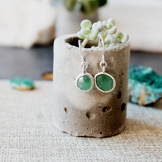 Boucles d'oreilles aventurine verte