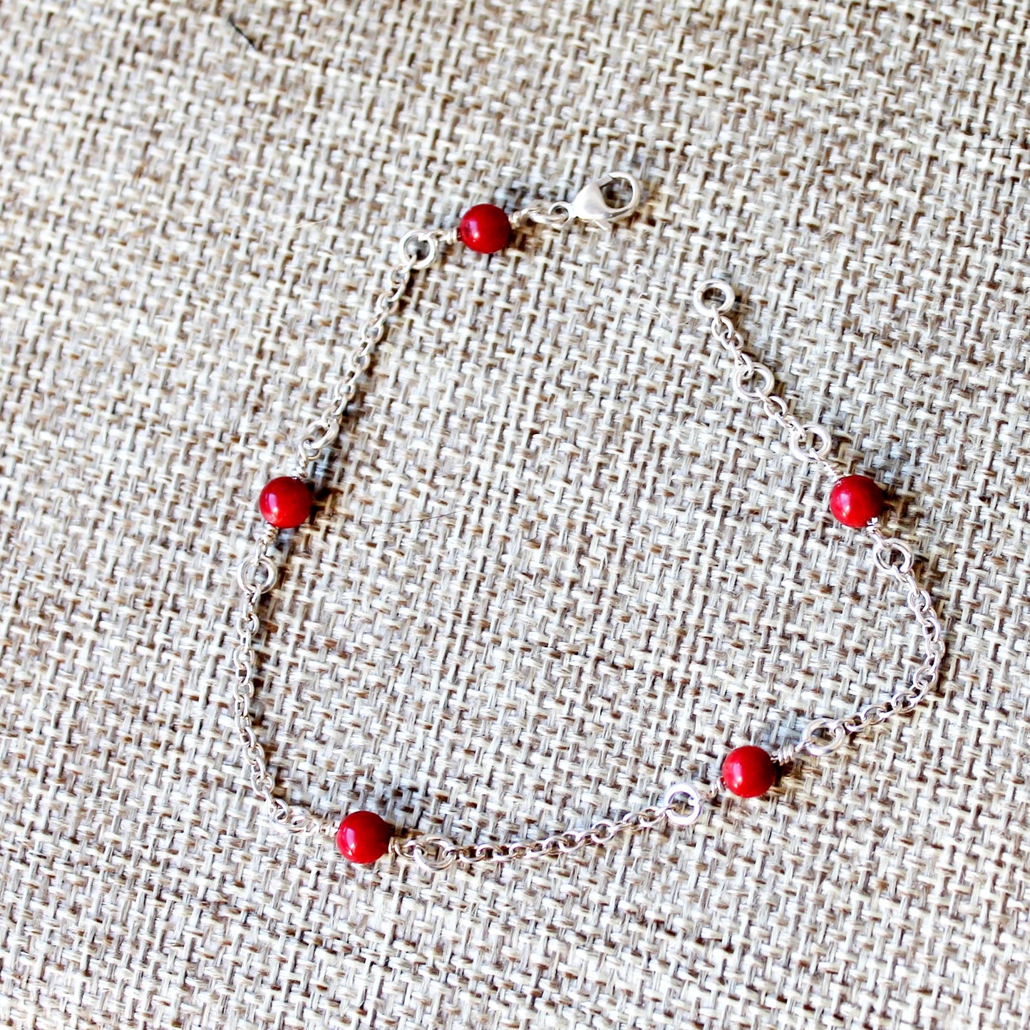Bracelet en argent Corail Rouge