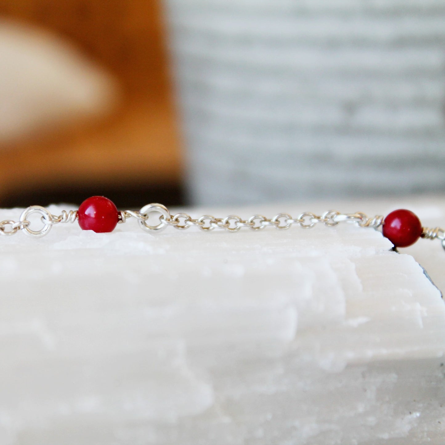 Bracelet en argent Corail Rouge