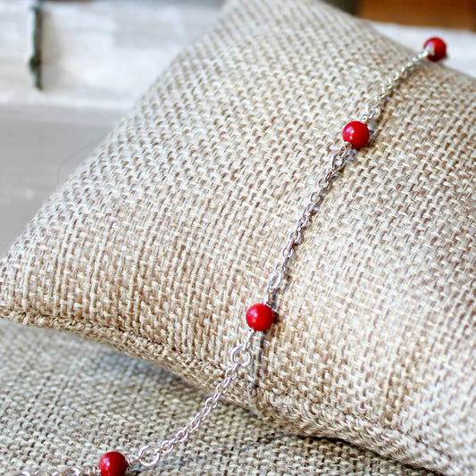 Bracelet en argent Corail Rouge