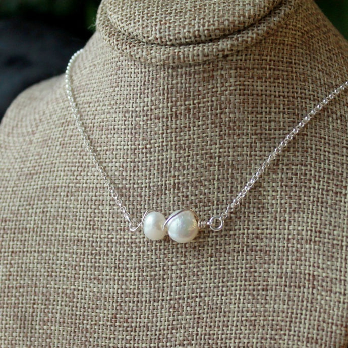 Two pearls One Shell Necklace