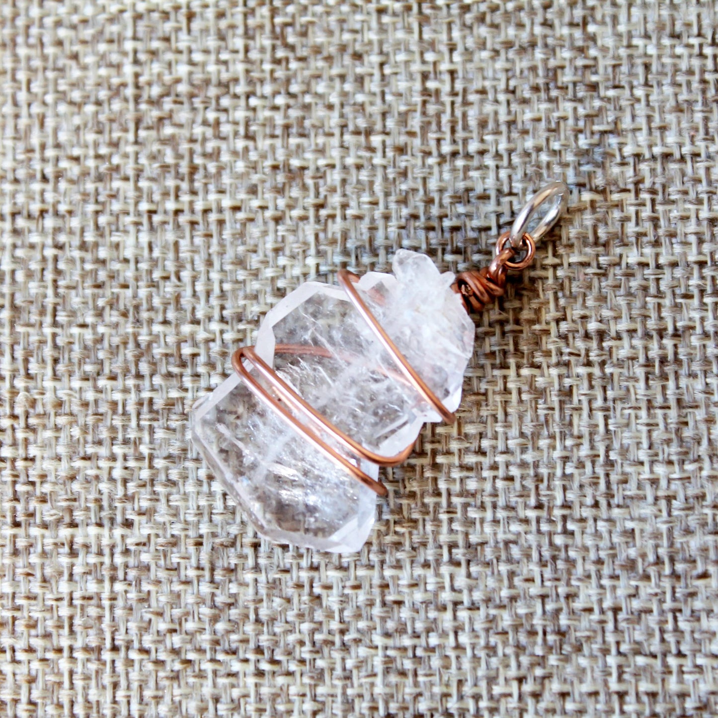 Collier Faden Quartz et Or Rose