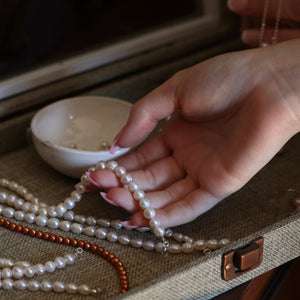 Collier de Perles Blanches Douces - 17''