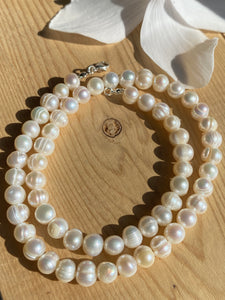 Collier de Perles Blanches Douces - 16''