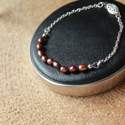 Bracelet perles bronze