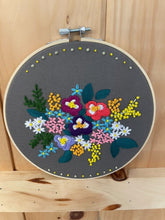 Load image into Gallery viewer, Grey Bouquet Embroidery