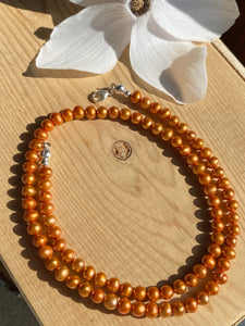 Collier Perles Douces - Orange