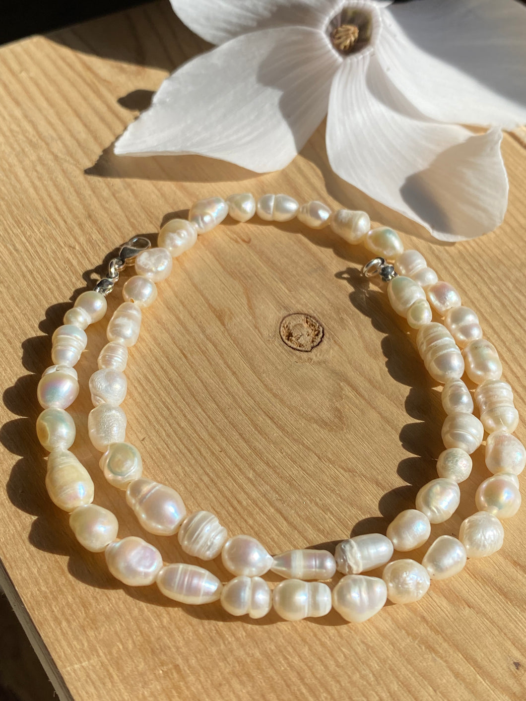 Sweet White Pearls Necklace - 14’’