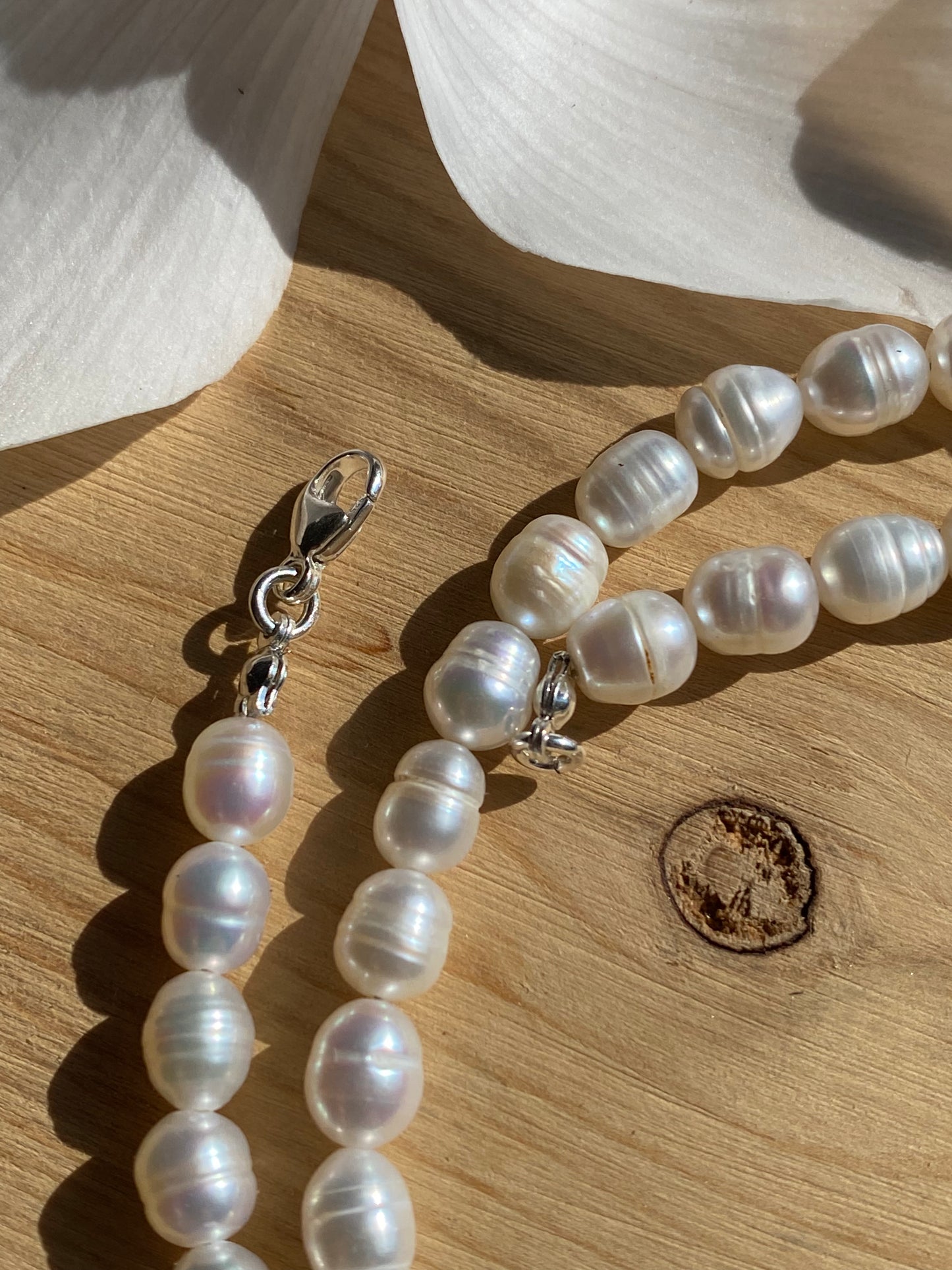 Collier de Perles Blanches Douces - 17''