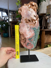 Load image into Gallery viewer, Pink amethyst Slab on stand, XL