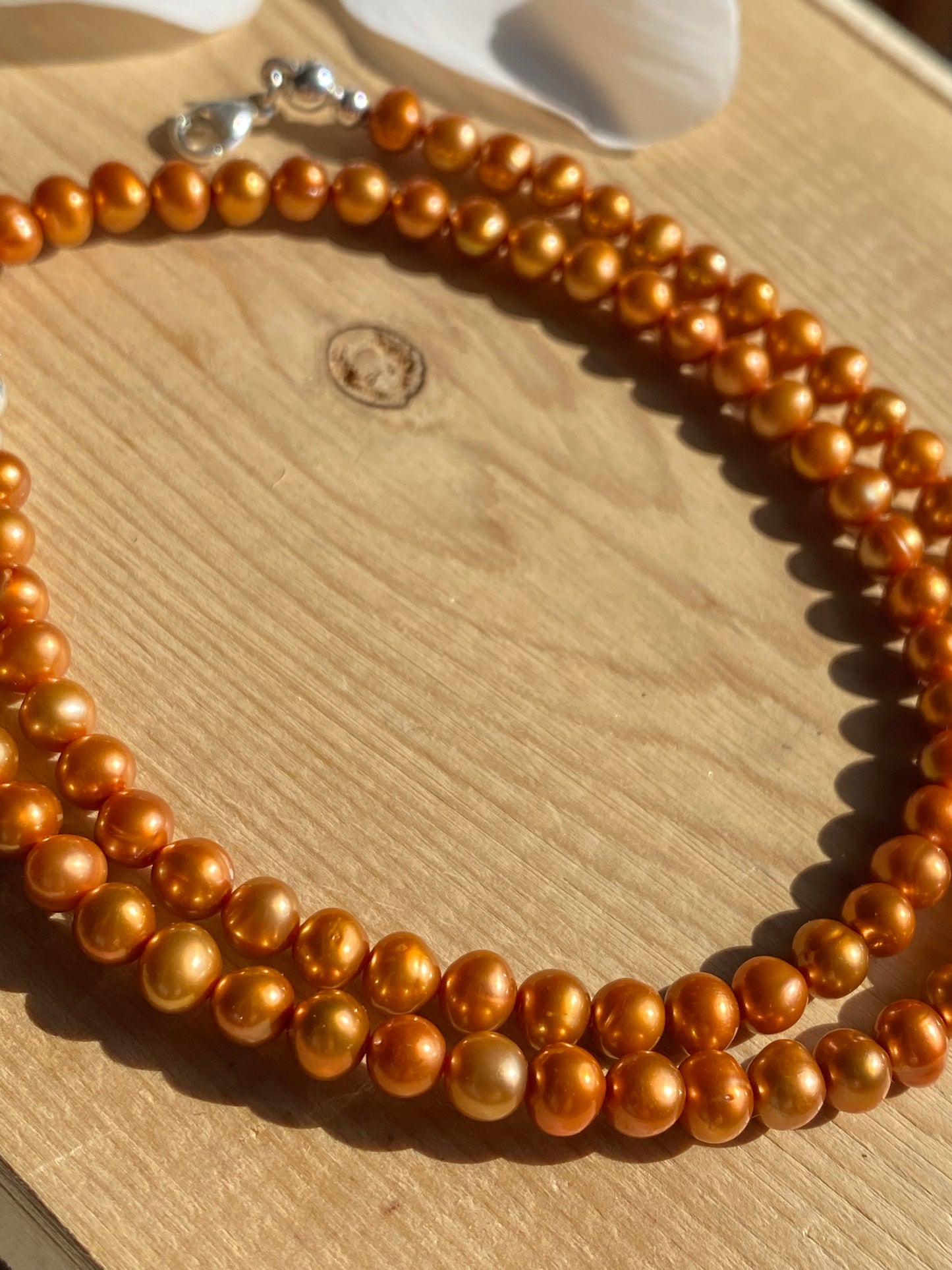 Collier Perles Douces - Orange