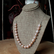 Load image into Gallery viewer, Blush Pearls Rosary short necklace (large round pearls)