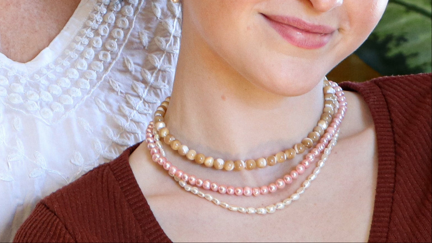 Sweet Pearls Necklace - Rose