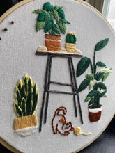 Load image into Gallery viewer, Simon the cat and his Plants Embroidery