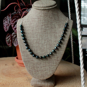 Emerald Green Pearls Rosary short necklace