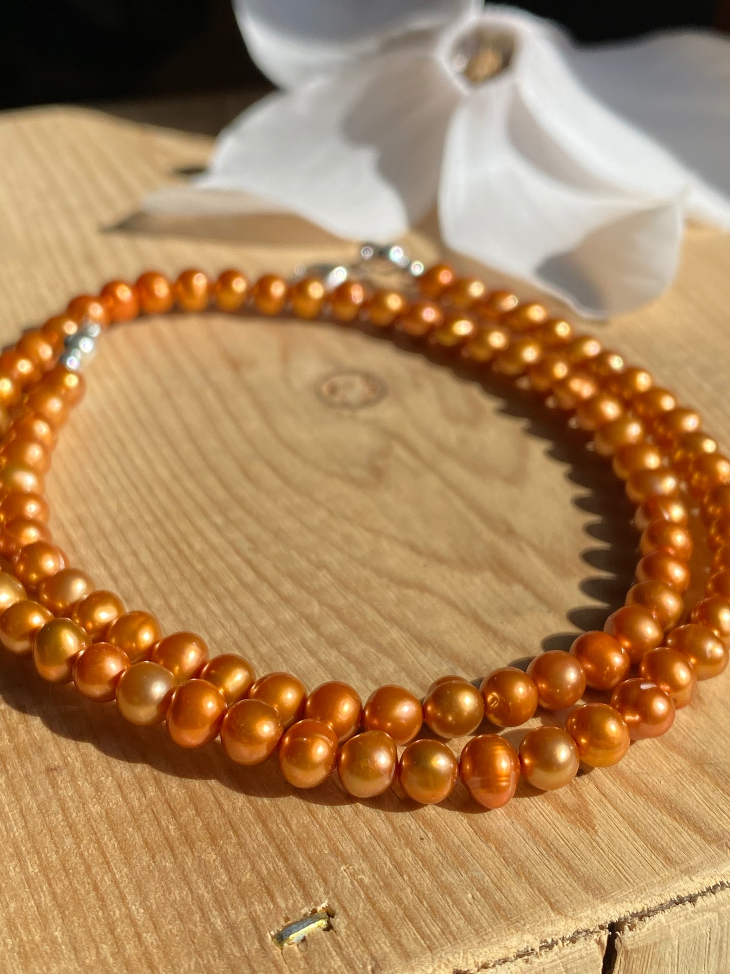 Collier Perles Douces - Orange