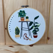 Load image into Gallery viewer, Simon the cat and his Plants Embroidery
