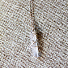 Load image into Gallery viewer, Quartz point in Silver Necklace